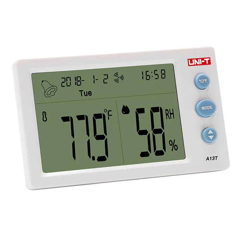 UNI-T A13T Indoor Temperature Humidity Meter | Date & Time Display | CE Certified - Image 3
