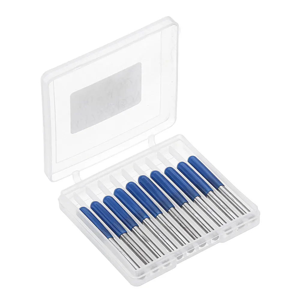 Drillpro 10pcs 3.175mm Shank 90 Degree Engraving Bits | 0.1-0.3mm Tips CNC PCB Tool - Image 2