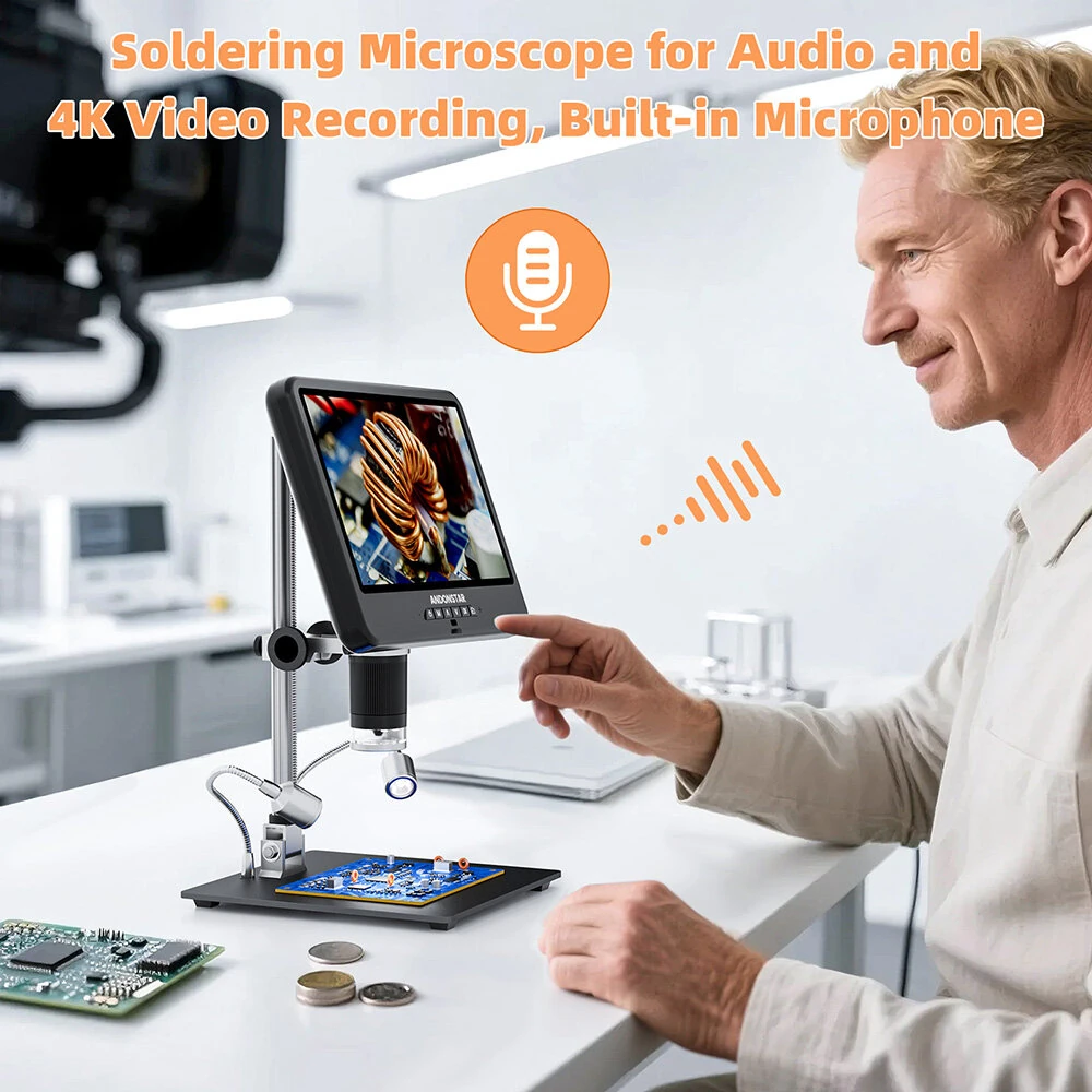 ANDONSTAR AD208SE 4K Digital Microscope | 10.1 Inch IPS Screen | 5x-1500X Magnification - Image 4