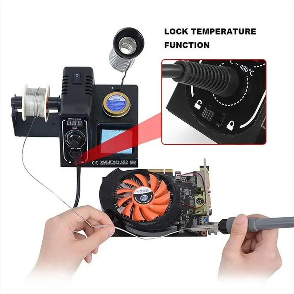60W Adjustable Electric Soldering Iron Station - 90-480°C Temperature Control | 220V - Image 4
