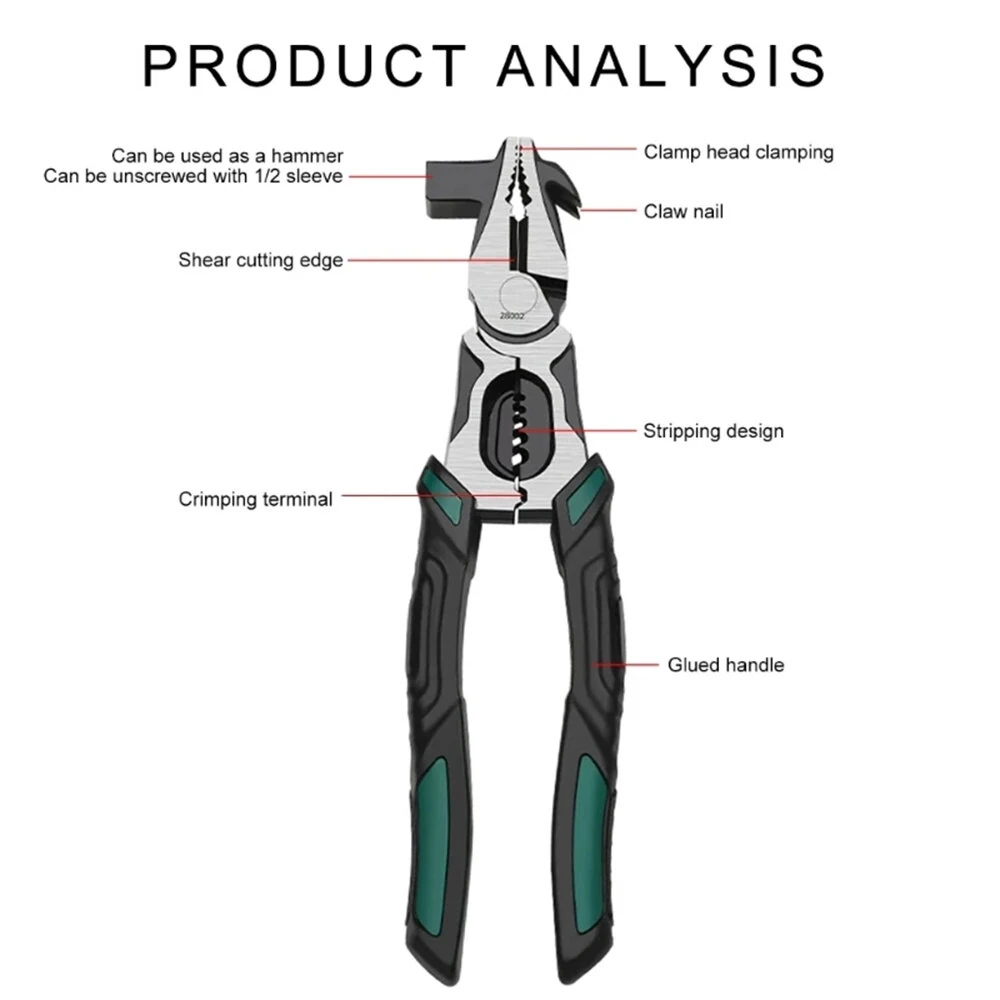 Multifunctional Fencing Pliers Tool | 228mm High Carbon Steel | Ergonomic Rubber Handle - Image 5