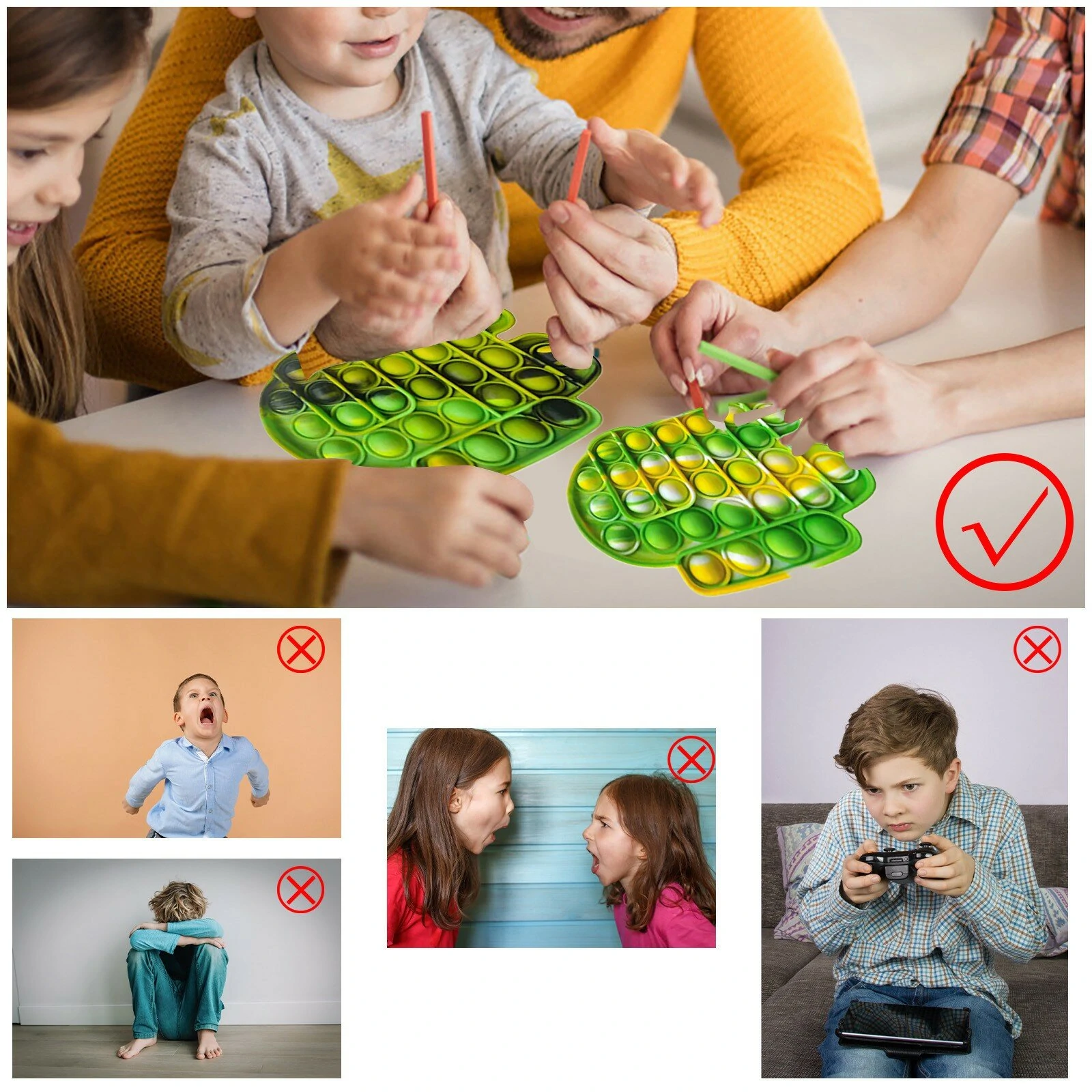 Push Up Bubble Fidget Toy - Sensory Stress Relief for Adults & Kids, Soft Squishy Pack - Image 4