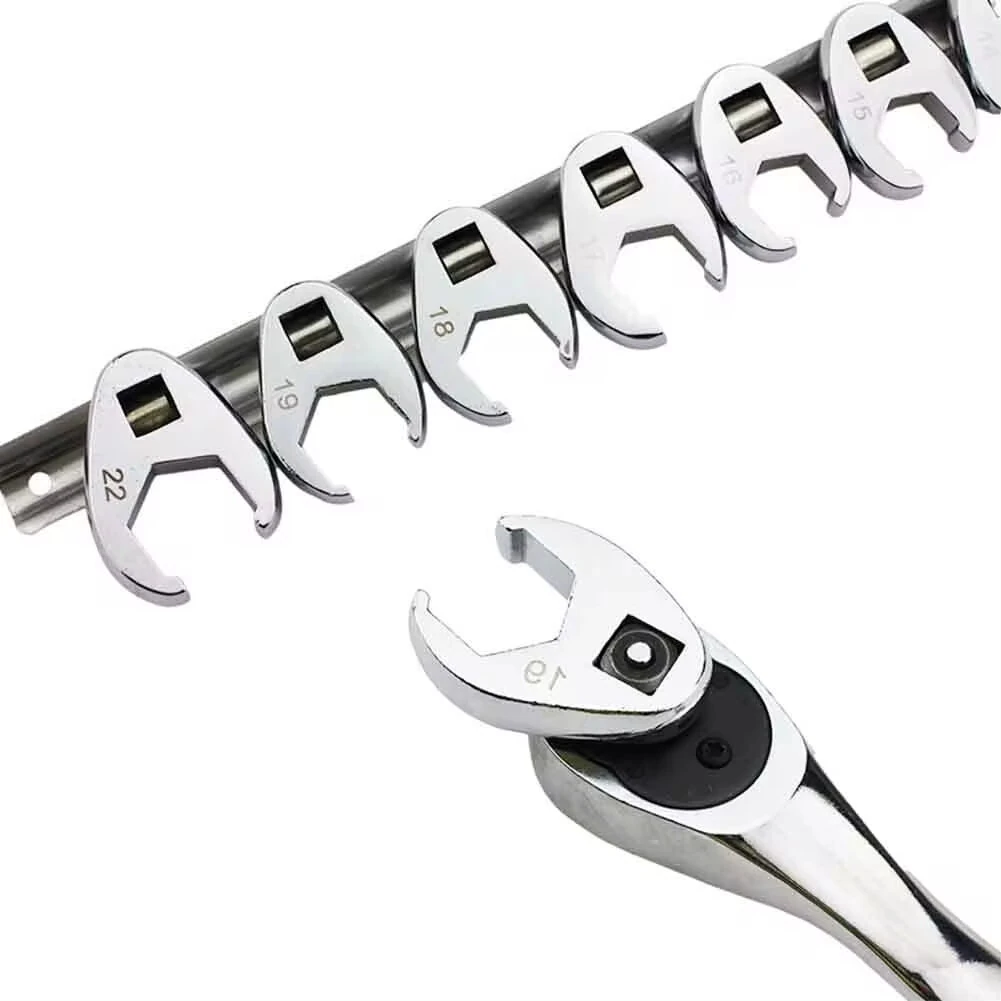 Craftsman 10PCS 3/8 Drive Crowfoot Wrench Set | 10-22mm Metric & SAE | Chrome - Image 4