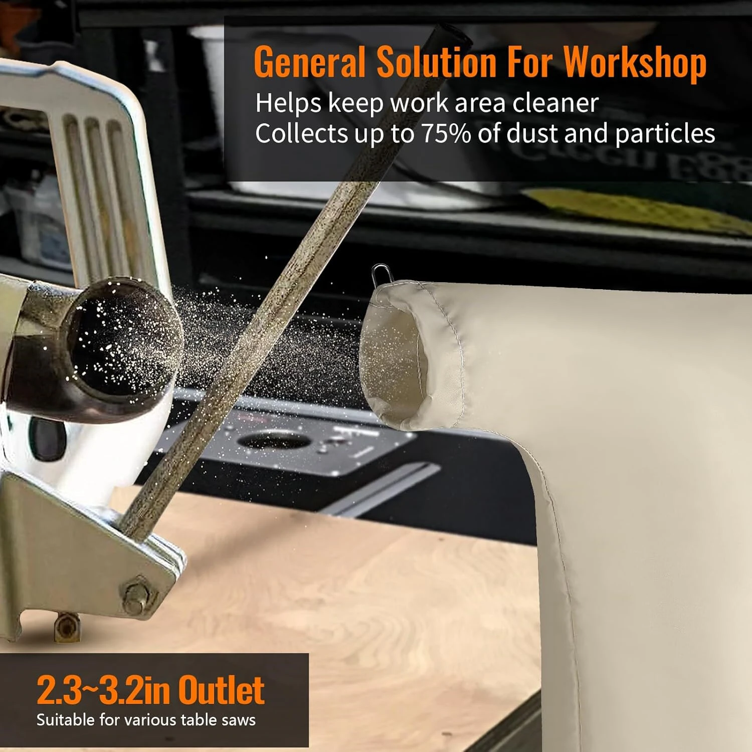 Extra Large Table Saw Dust Bag - Fits 10 Inch Saws with 2.5 Inch Port - Image 3