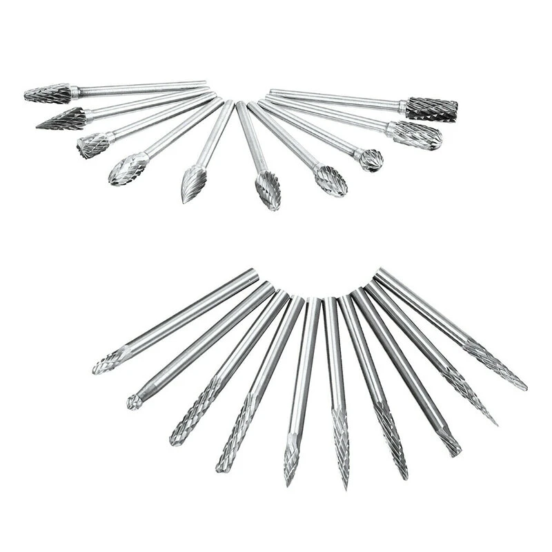 Tungsten Carbide Rotary Burr Set - 20pcs Die Grinder Bits for Carving - Image 3