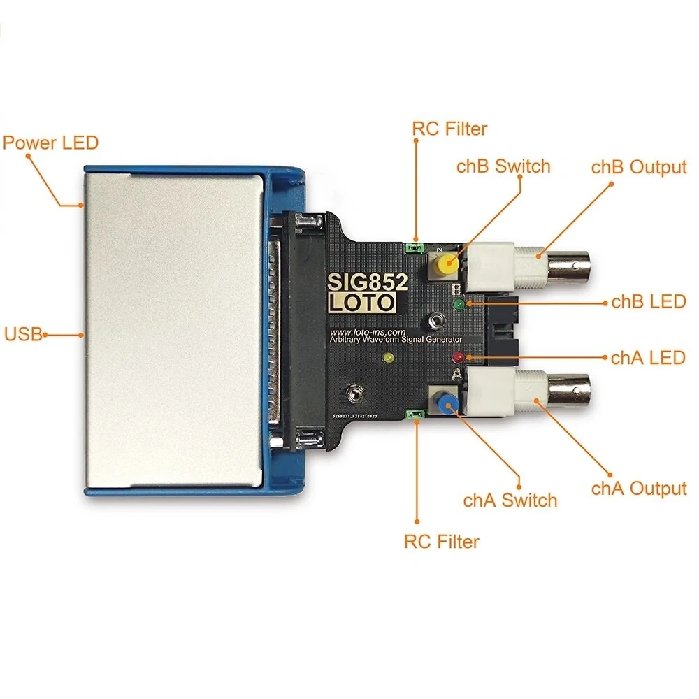 LOTO SIG852 2-Channel USB Signal Generator | Arbitrary Waveform & Function Gen - Image 3