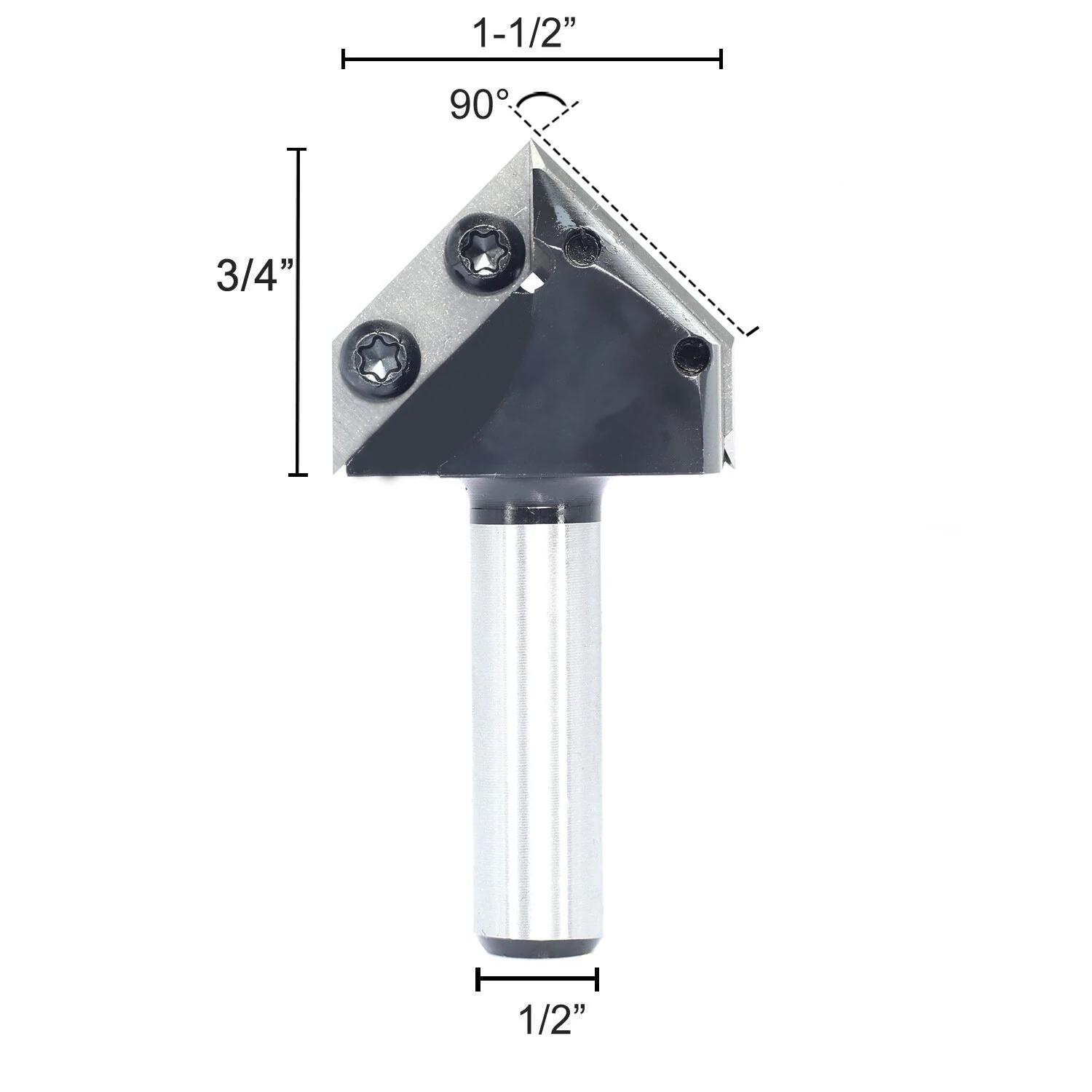 Carbide Insert V-Groove Router Bit - 1/2 & 1/4 Inch 90 Degree Dual Blades for Wood CNC Carving - Image 4