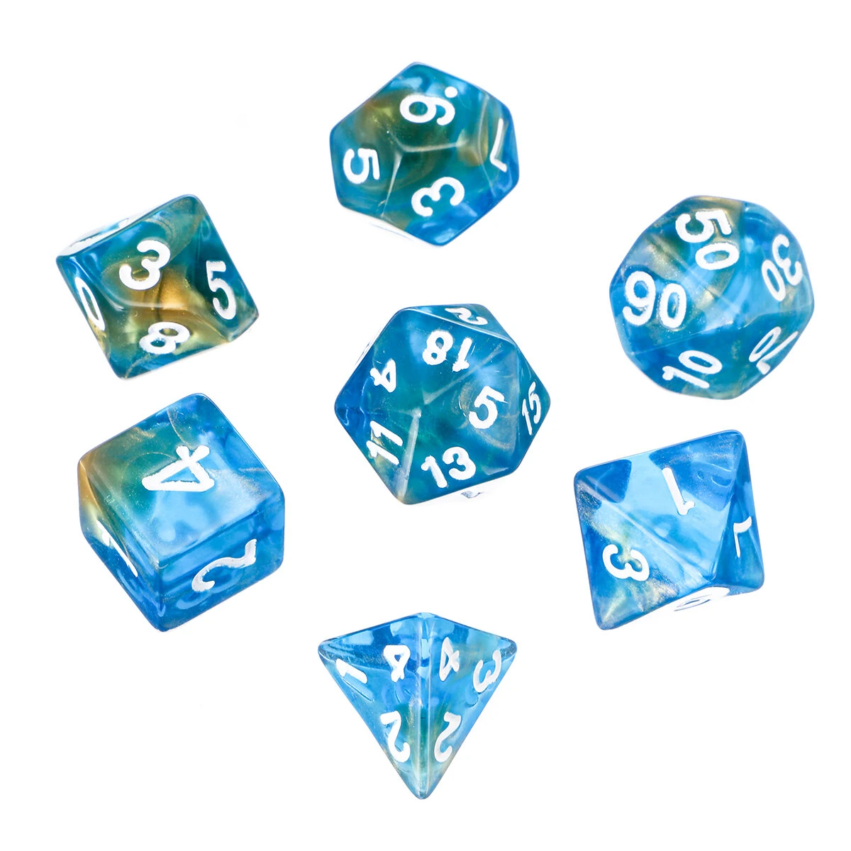 Polyhedral Dice Set for Dungeons & Dragons - 7Pcs D20 D12 D10 D8 D6 D4 + Pouch - Image 4