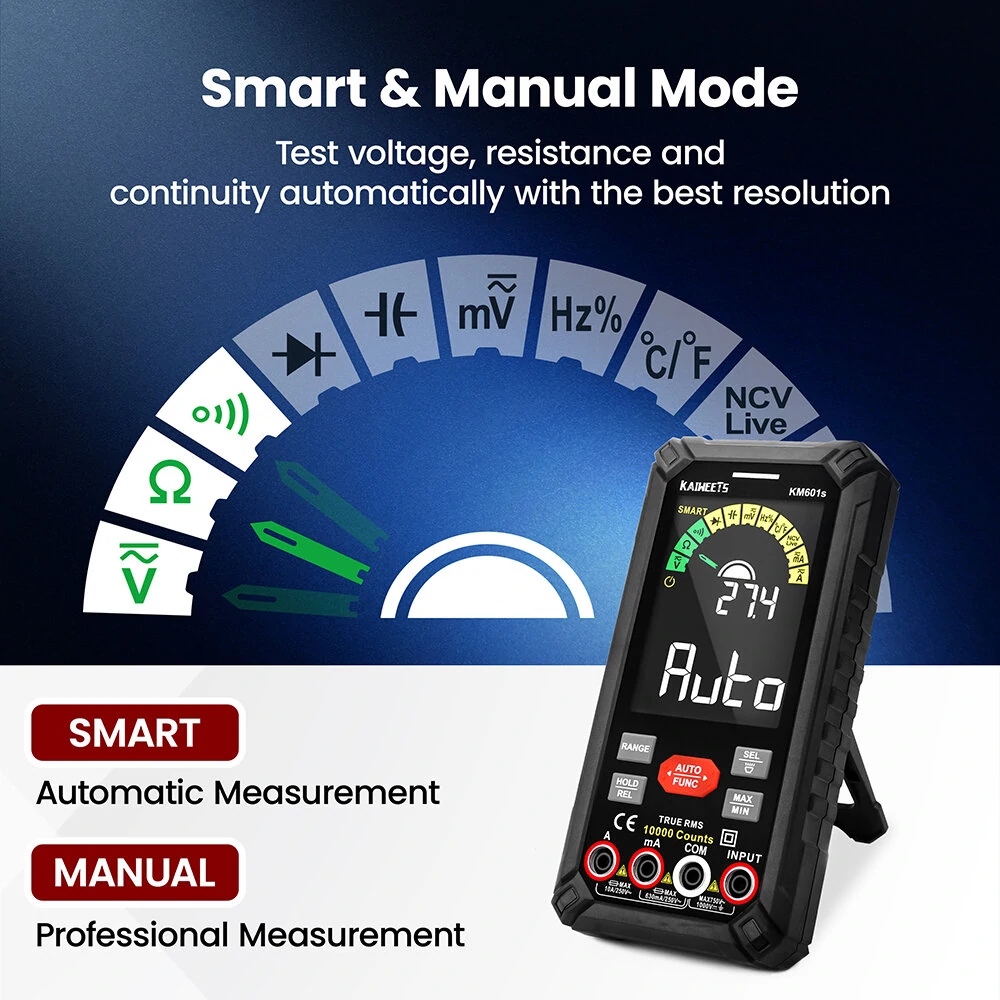 KAIWEETS KM601S Smart Multimeter - True RMS 10000 Counts | Rechargeable - Image 4