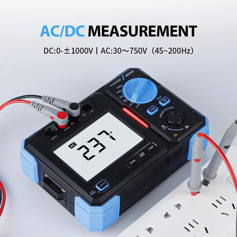 FNIRSI MRT1050 Insulation Resistance Tester - 100V to 1000V AC/DC Voltage Meter - Image 5