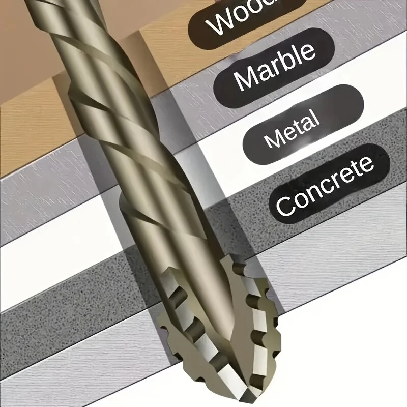 Carbide Sawtooth Drill Bit Set - 6pcs 4-Teeth Hex Shank for Tile & Concrete - Image 5