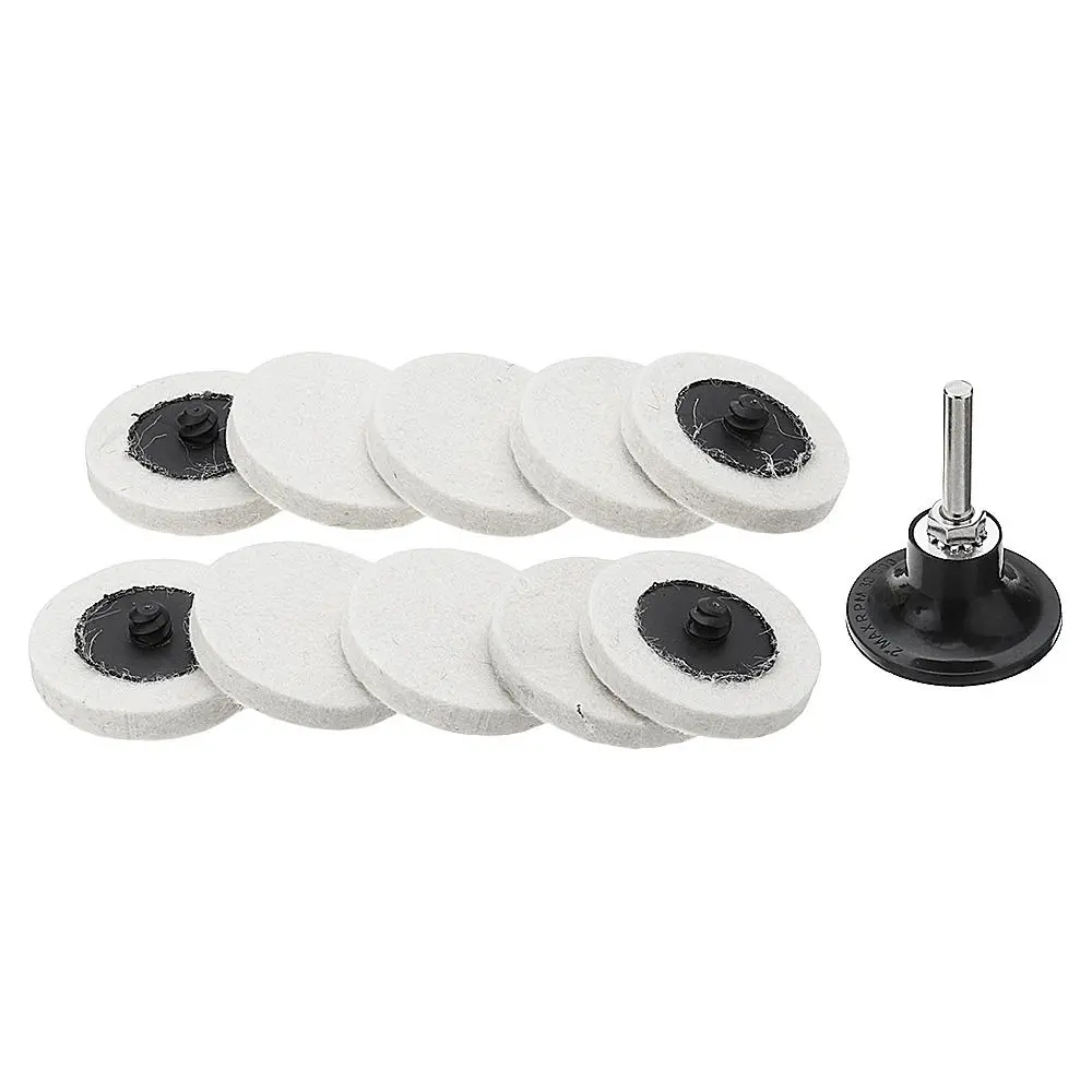 2 Inch Sanding Polishing Disc Pad Holder | With 10 Wool Pads for Rotary Tool - Image 2