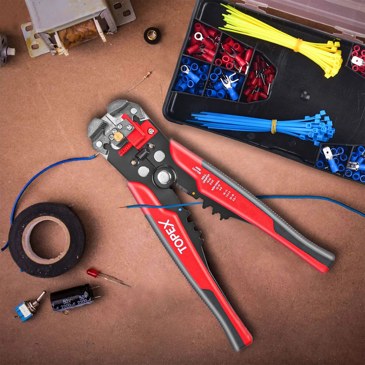 Klein Tools 260-Piece Wire Stripper Set - Self-Adjusting Crimper & Terminals - Image 3