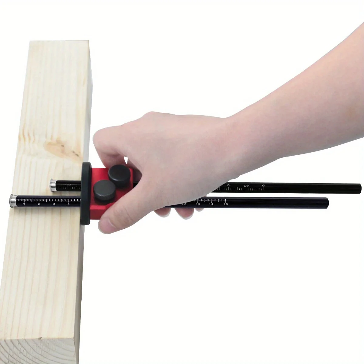 Double Head Wheel Marking Gauge - Aluminum Parallel Line Tool with Inch & MM Scale - Image 2