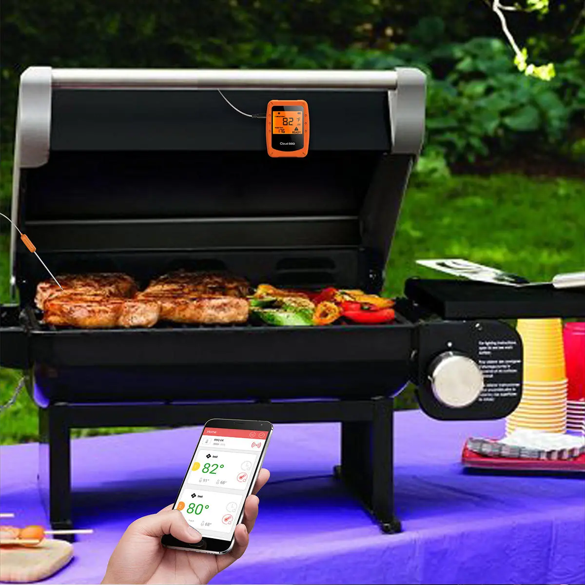 Wireless Smart Meat Thermometer | 2 Probes Bluetooth & WiFi for iOS Android - Image 4