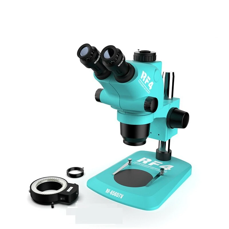 RF4 RF6565TV Trinocular Stereo Microscope | 6.5X-65X Zoom | 144 LED Lights - Image 3