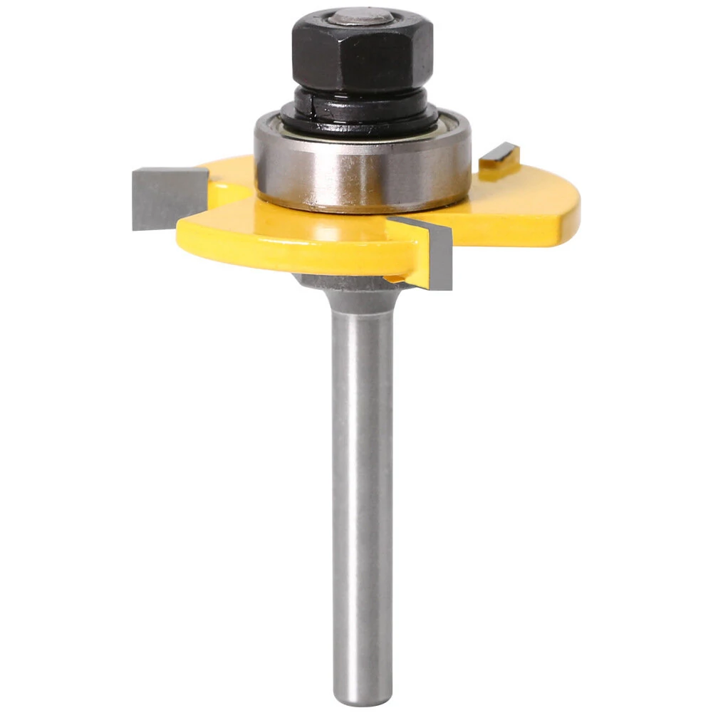 3Pcs 6mm 1/4 Shank Tongue & Groove Router Bit Set | 45 Degree Lock Miter | Wood Cutting - Image 3