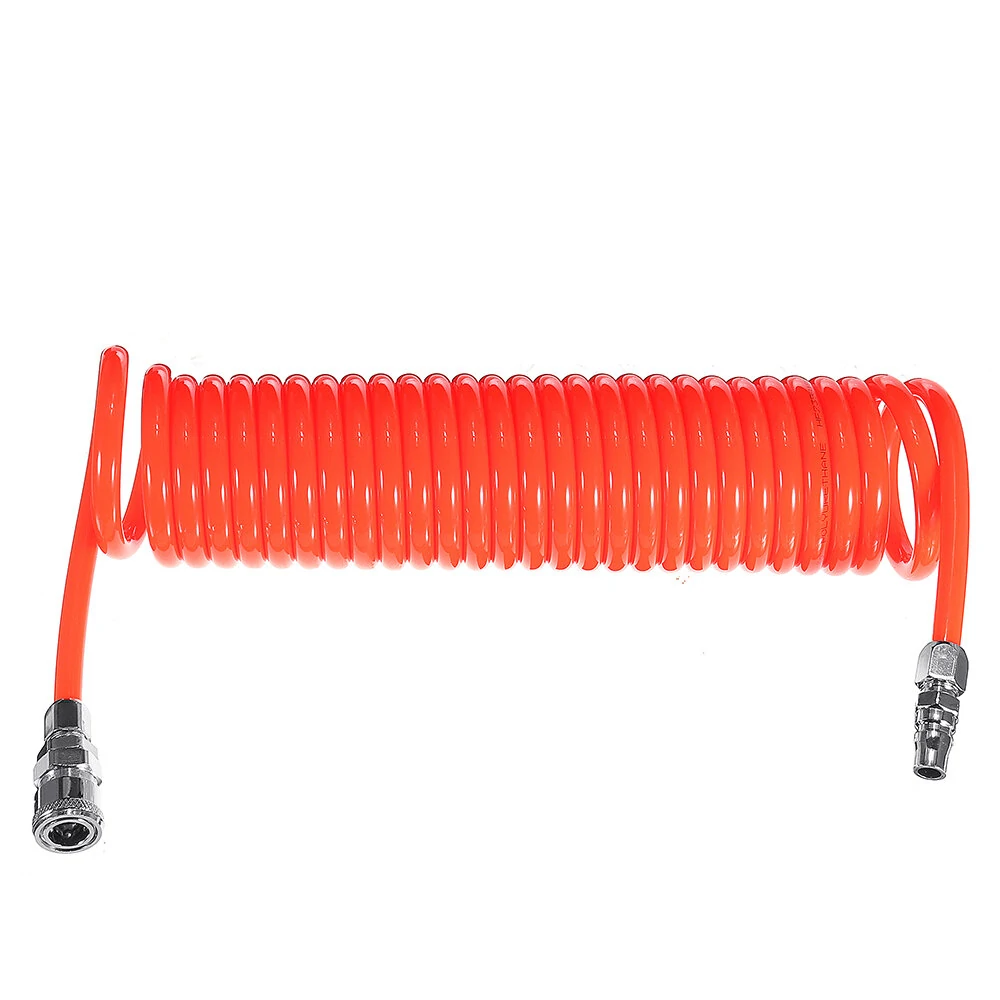 PU Spiral Air Hose 6.5mm ID x 15M | 1/4 Inch Quick Coupler & Bend Restrictor - Image 3