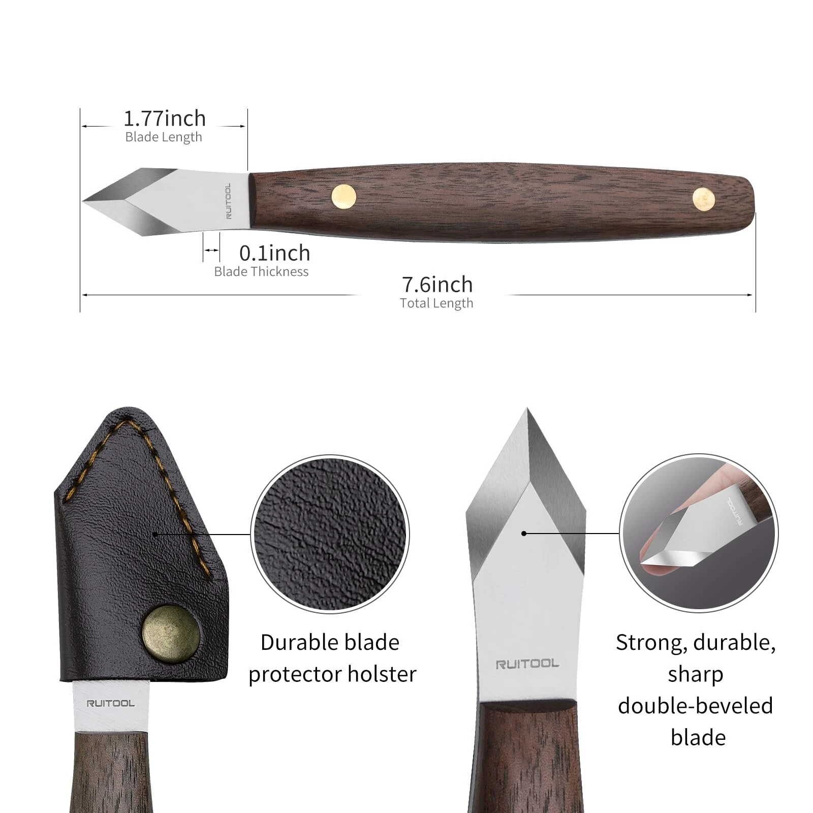 Marking Knife - High Carbon Steel Woodworking Scribe | 7.6 Inch Double Bevel Blade - Image 2
