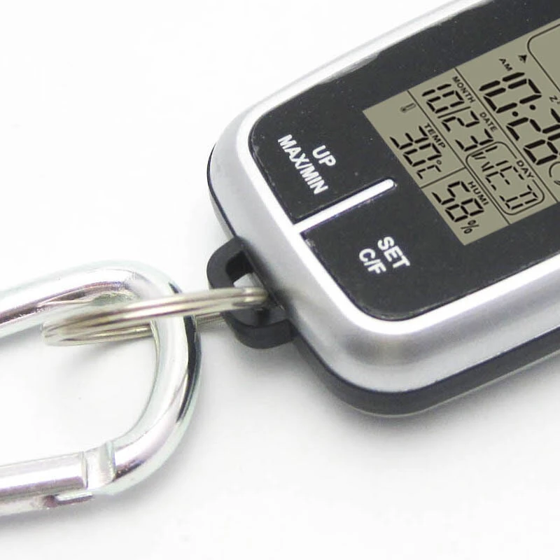 Mini Weather Clock - Portable Thermometer Hygrometer with Backlight, Flashlight & Compass - Image 3