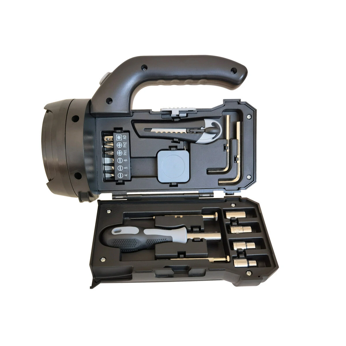 Multifunctional Toolkit with Built-in LED Flashlight | Eco-Friendly & Ergonomic | High-Strength ABS & Carbon Steel - Image 3