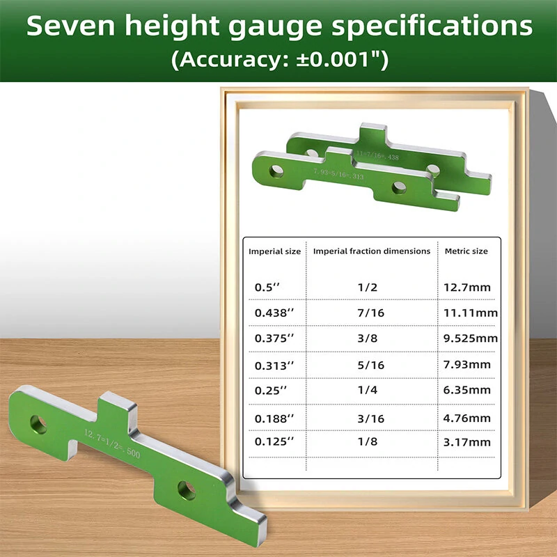 7PCS Woodworking Setup Blocks | Inch & Fractional Measurements | Heavy Duty Steel Precision Tool - Image 4