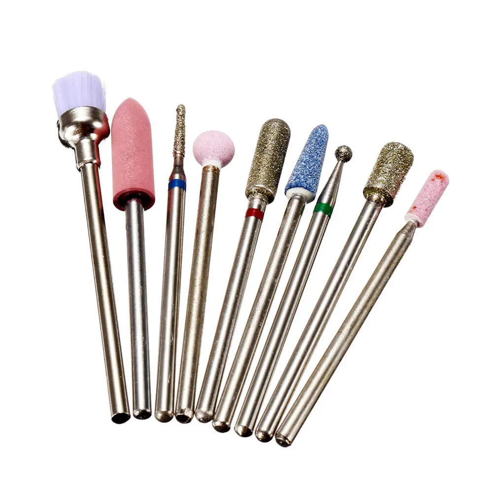 9Pcs 3/32 Inch Electric Nail Drill Bits Kit - Cuticle Cleaner & Manicure Pedicure Tools - Image 3