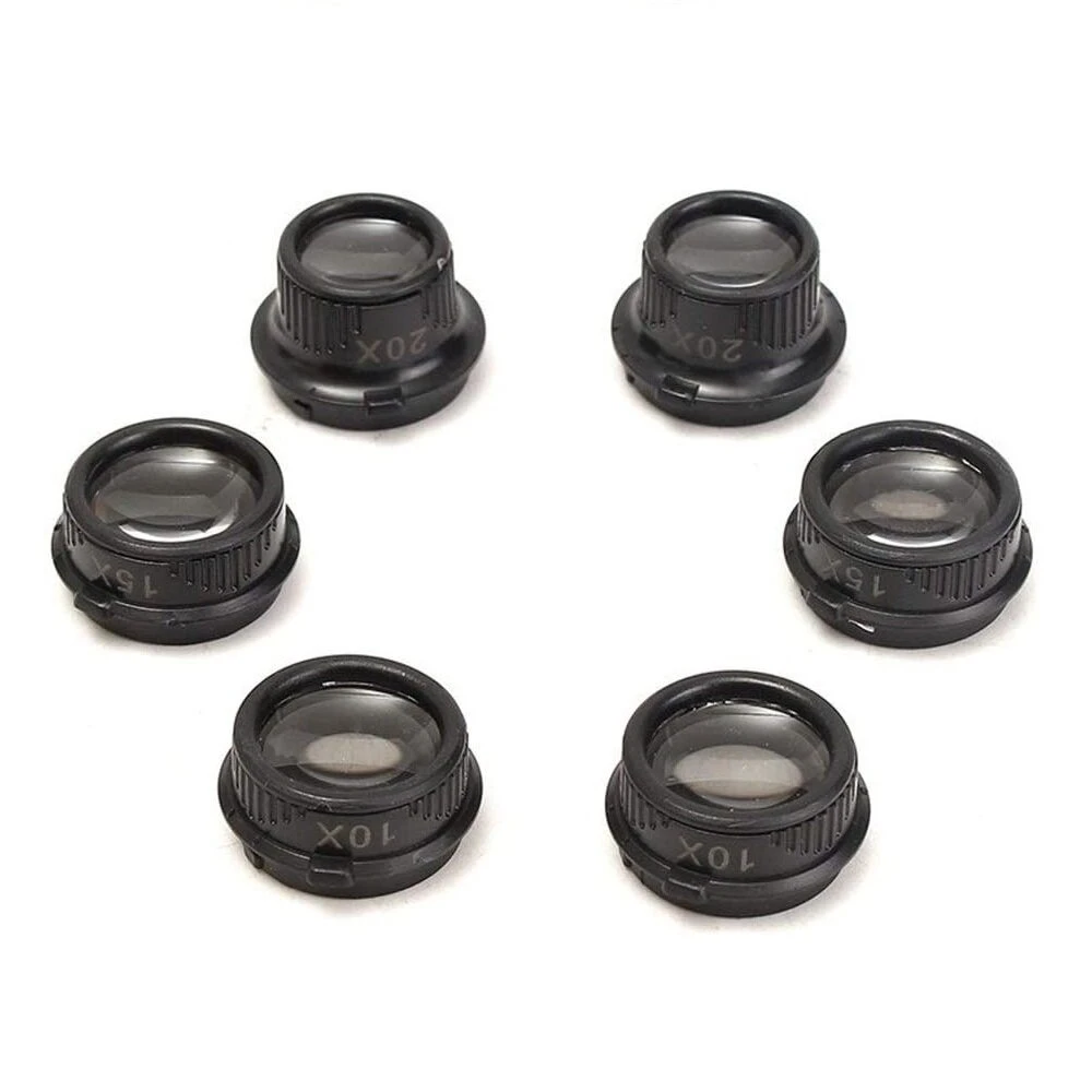 10X-25X LED Magnifier Glasses | 8 Lens Jeweler Loupe with Light for Watch Repair - Image 2