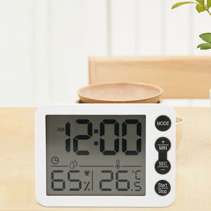 TS-9606 Thermometer Hygrometer - Indoor Temperature Humidity Meter with Alarm Clock - Image 2
