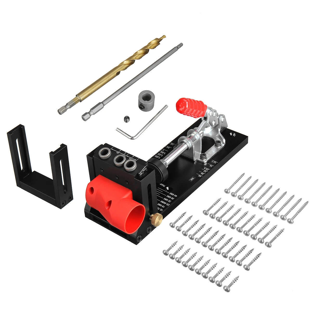 ENJOYWOOD XK4 Pocket Hole Jig Kit - Aluminum Alloy Adjustable Woodworking Guide - Image 3