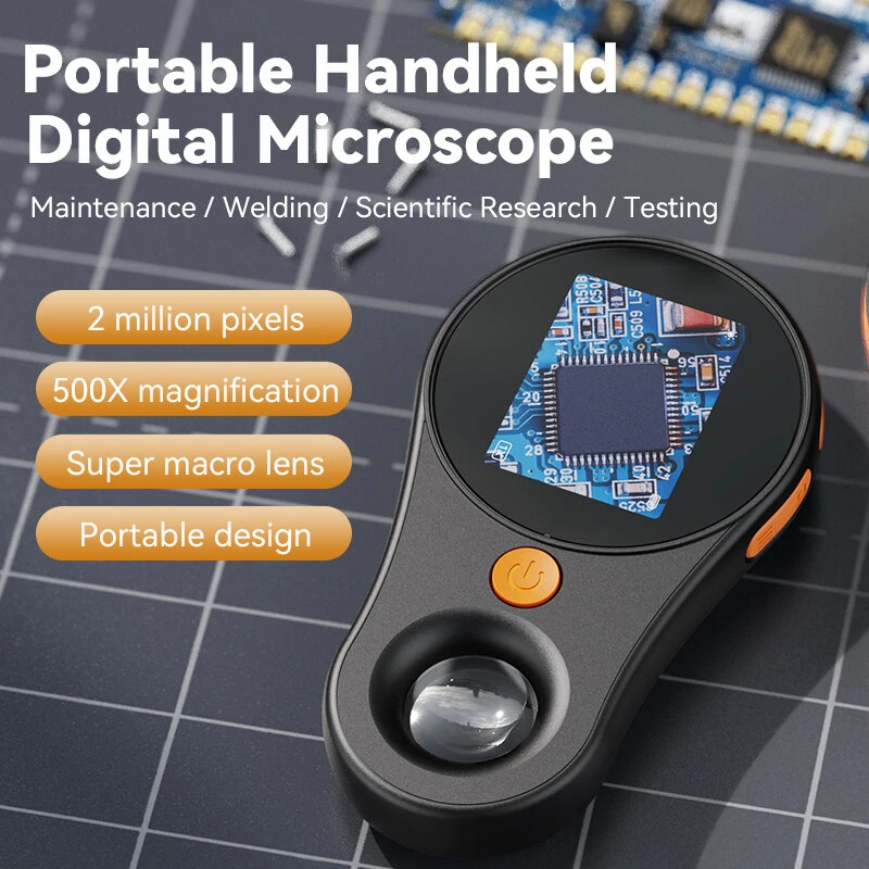 500X Portable Handheld Digital Microscope | 2MP 1080P Camera with LED Lights - Image 2