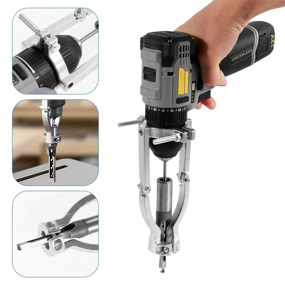 Square Hole Drill Bit Adapter - Professional Mortiser Attachment for Woodworking - Image 3
