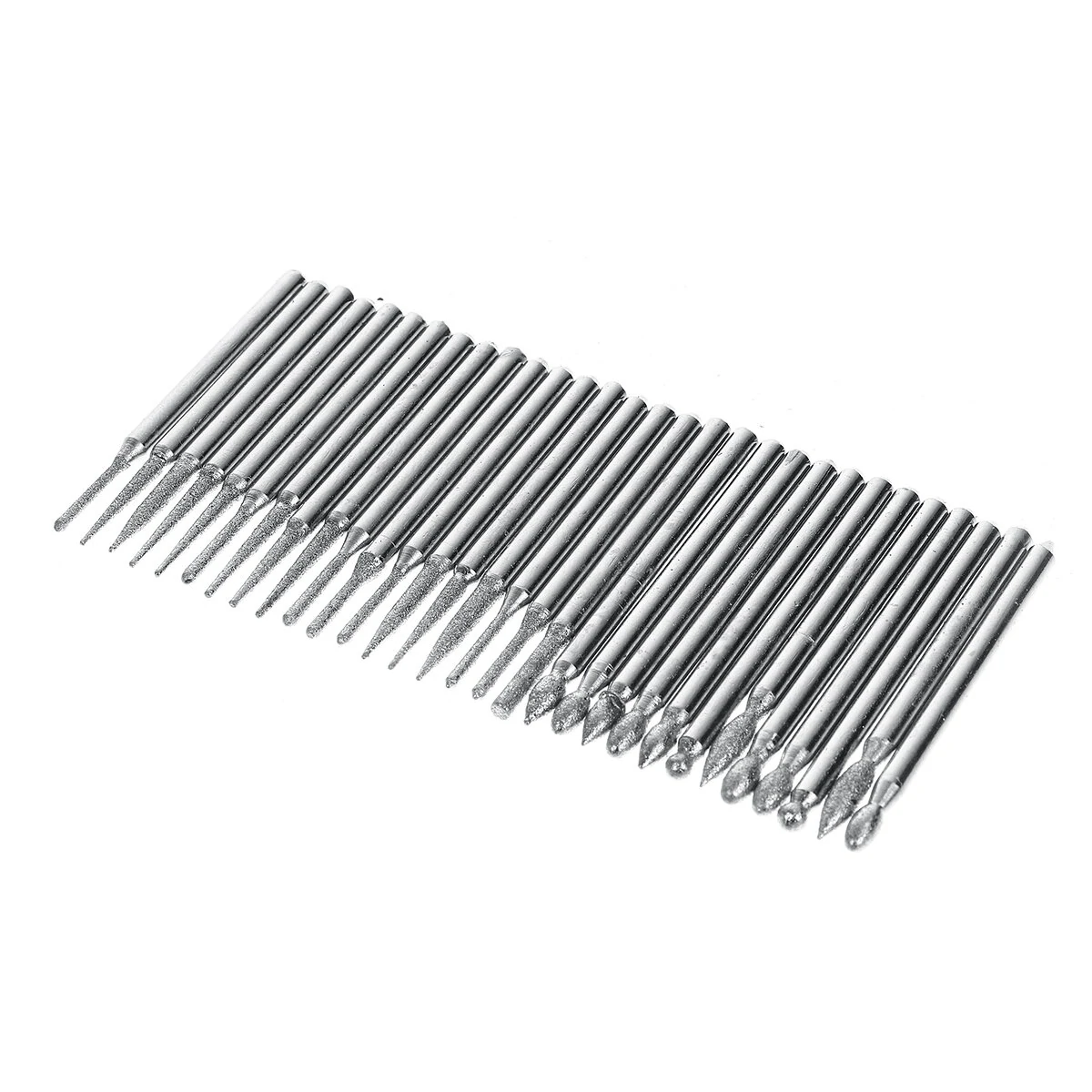 30pcs Diamond Grinding Burr Set - 3mm Shank Needle Point for Engraving Carving Polishing Glass Jade Stone - Image 5