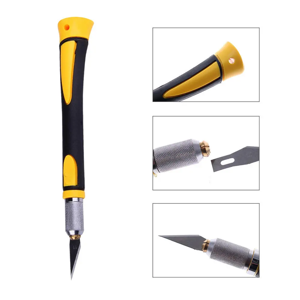 Wood Carving Tool with 5 Blades - Sharp Non-Slip Handle for Craft & Sculpture - Image 2