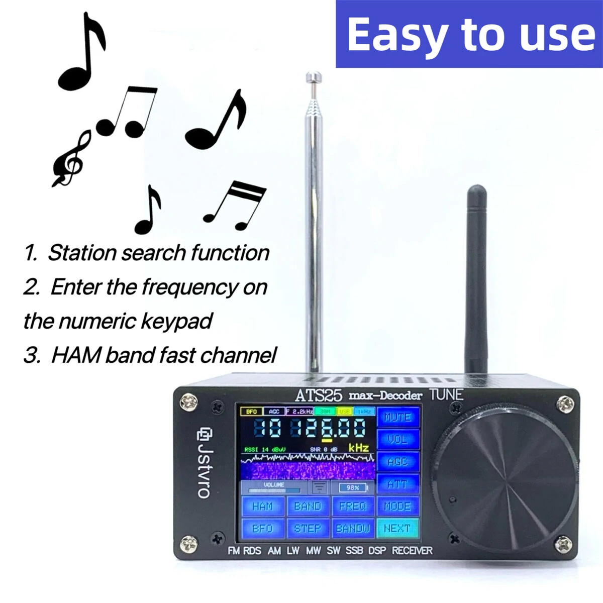 SI4732 ATS-25max-DECODER DSP Radio Receiver | FM/LW/MW/SW/SSB | WiFi & CW/RTTY Decoding - Image 3