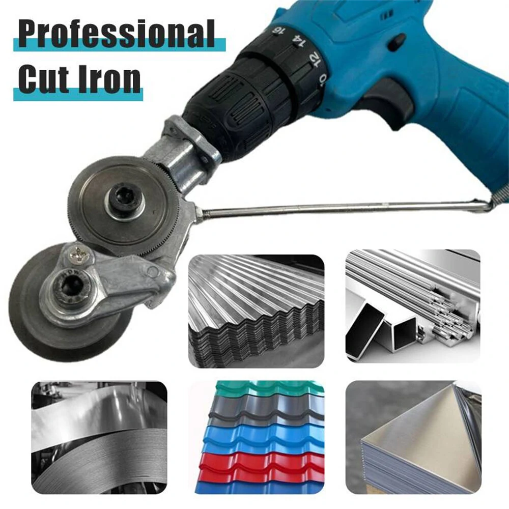 Universal Electric Drill Plate Cutter Set - Metal Shear for Iron Steel Sheets up to 1.5mm | Essential DIY Tool - Image 5