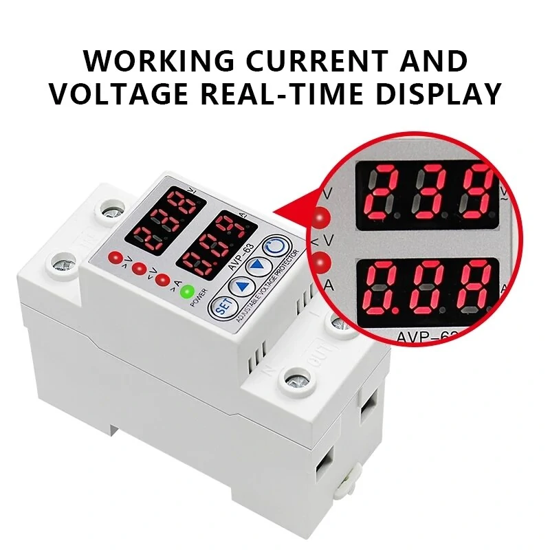 Smart Circuit Breaker 220V 40A 63A - Dual Display Overload Protection Adjustable - Image 3