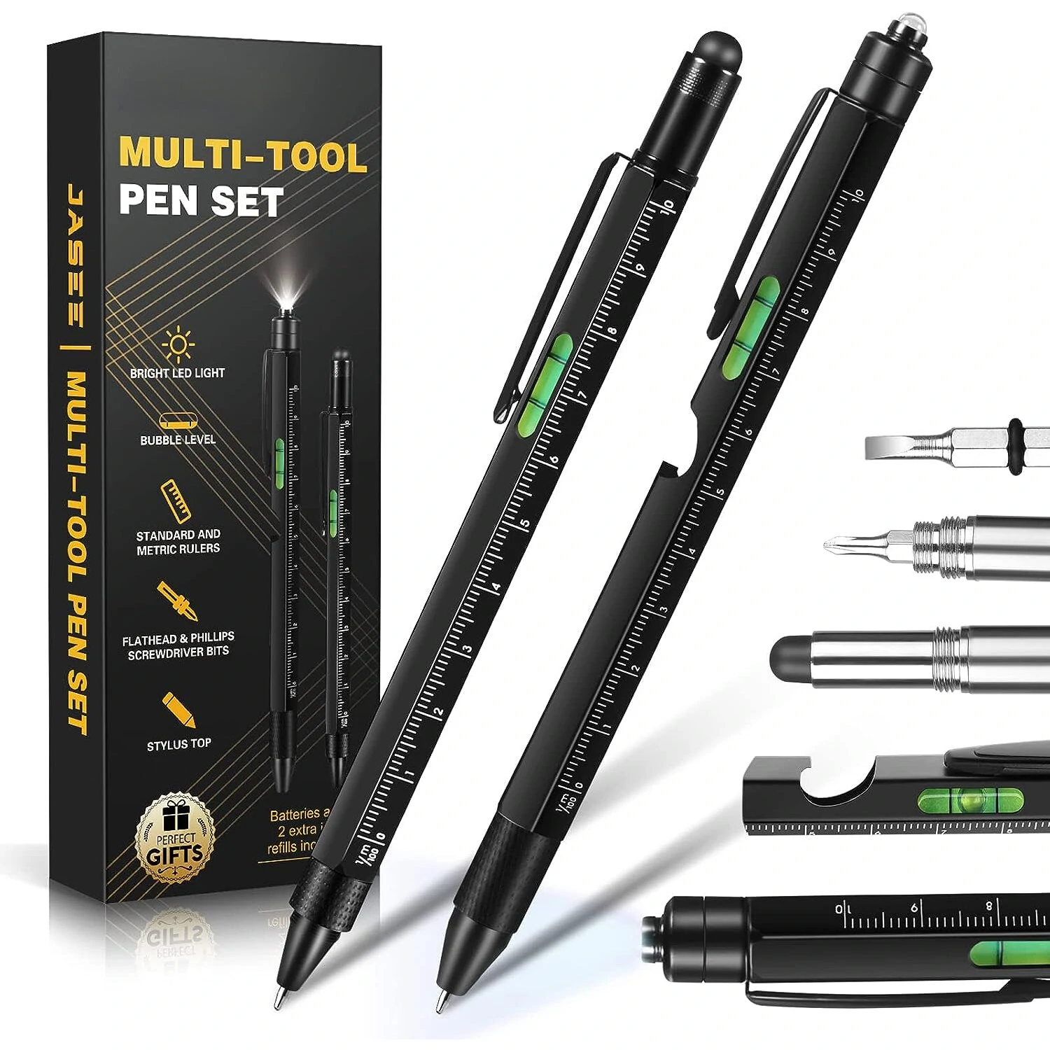 9-in-1 Multi-Tool Stylus Pen | LED Light, Screwdriver & Bottle Opener - Heavy Duty Aluminum - Perfect DIY Gift - Image 2