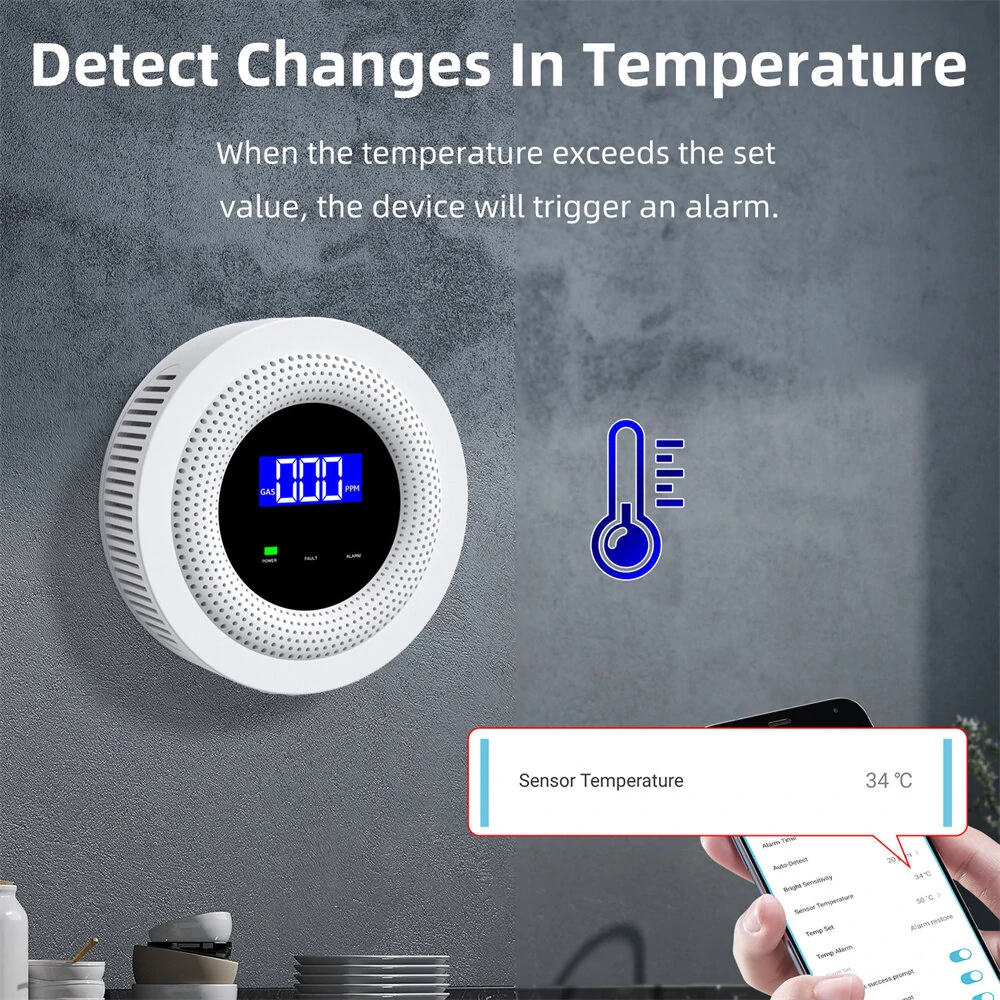 WiFi Gas Leak Detector | Digital Display & Voice Alert | Methane Natural Gas - Image 5