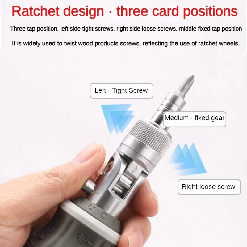 Multifunctional 8-in-1 Ratchet Screwdriver Set | Adjustable Angle & Quick Release | CR-V Steel Bits - Image 5