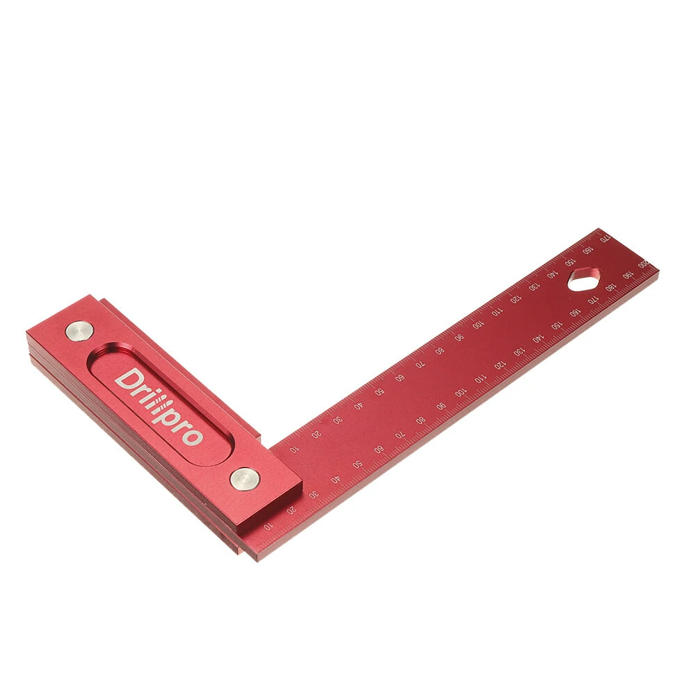Drillpro 150mm Aluminum Alloy Woodworking Square - Wide Seat Scribing Tool & Angle Ruler - Image 4