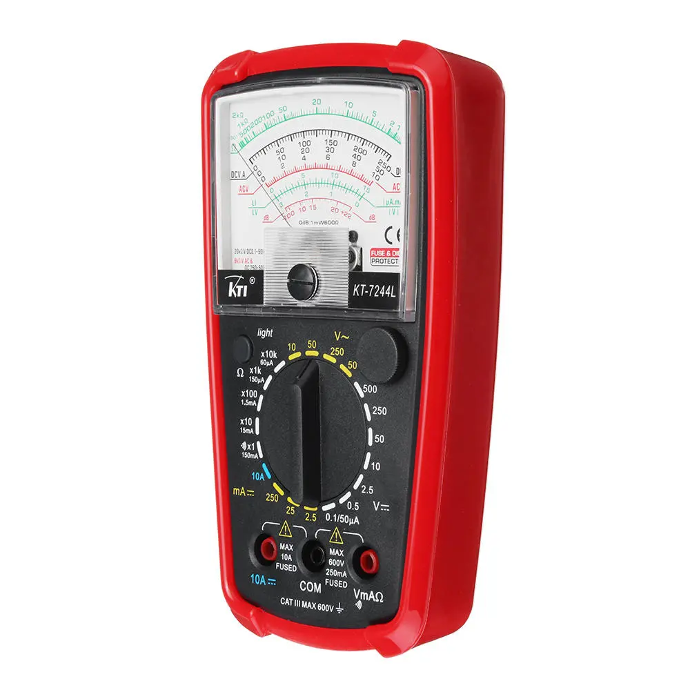 KT7244L Analog Multimeter - High Sensitive AC/DC Volt Amp Ohm Tester with Backlight - Image 4