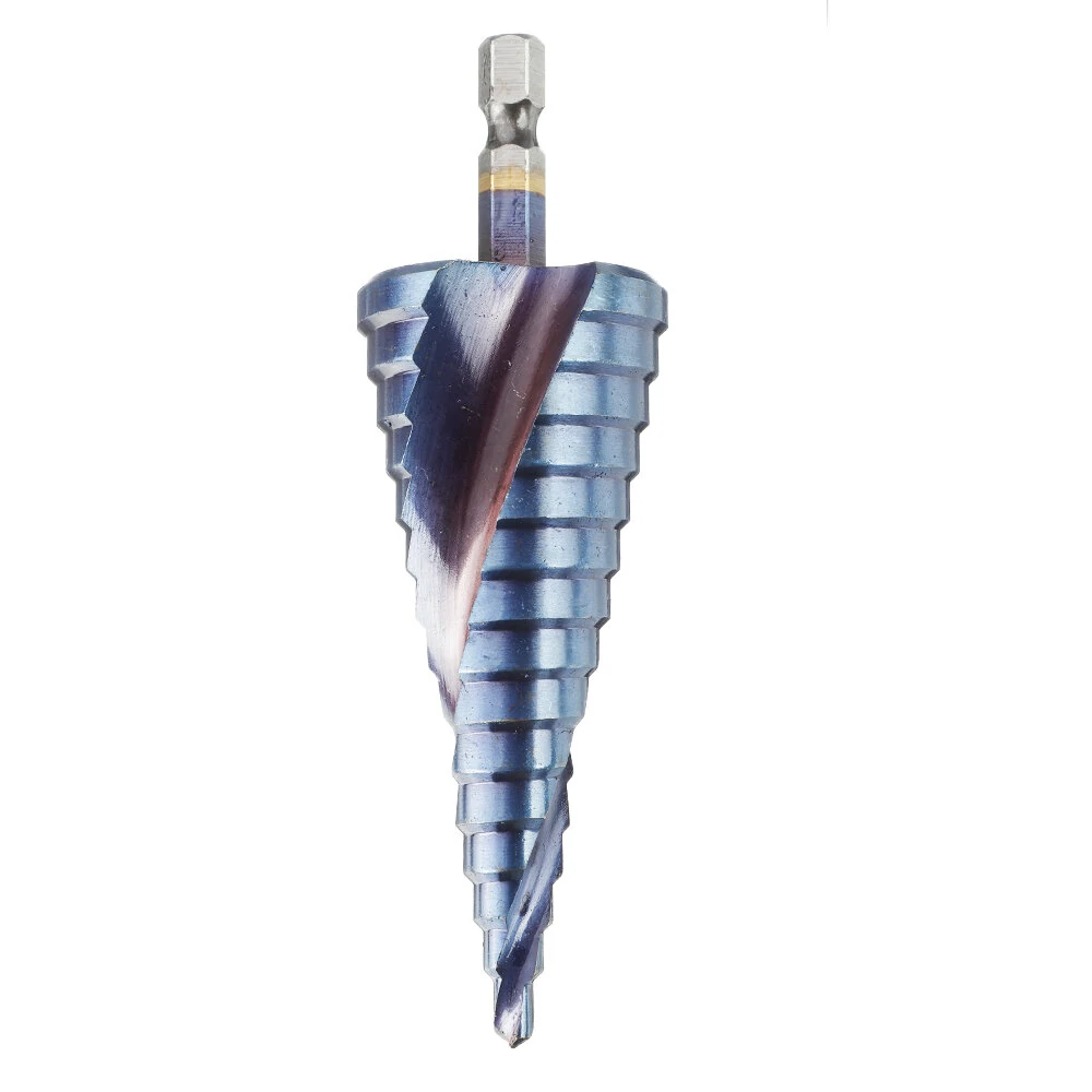 Drillpro 3Pcs HSS Step Drill Bit Set - 4-32mm Hex Shank | Blue-Plated - Image 2
