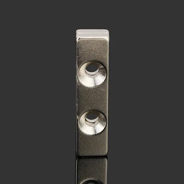 N35 40x10x4mm Strong Neodymium Block Magnets | Countersunk with 2 Holes | 2pcs - Image 4
