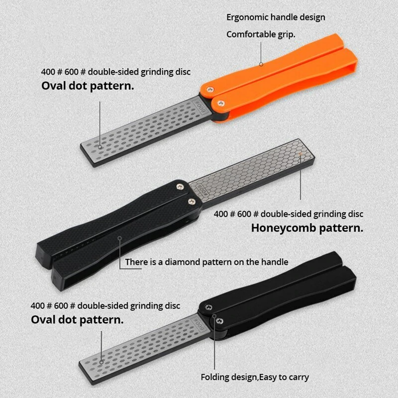 DMD Portable Double Side Grindstone - Professional Kitchen & Pocket Knife Sharpener | Diamond Sharpening Stone - Image 4