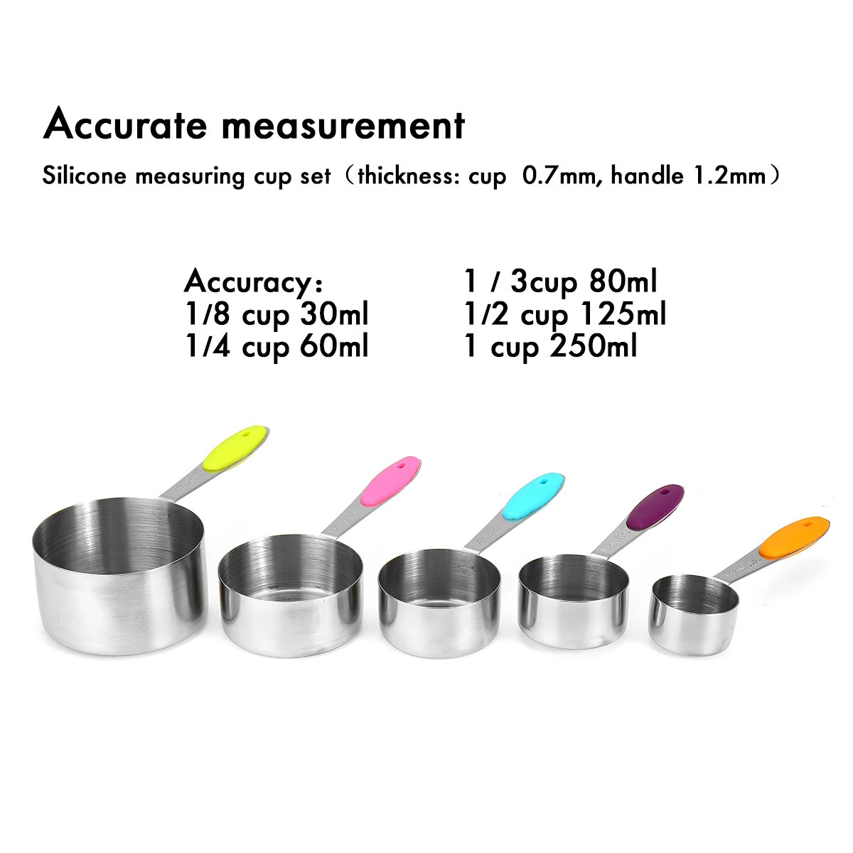 16PCS Silicone Handle Stainless Steel Measuring Cup & Magnetic Spoon Set - Image 5