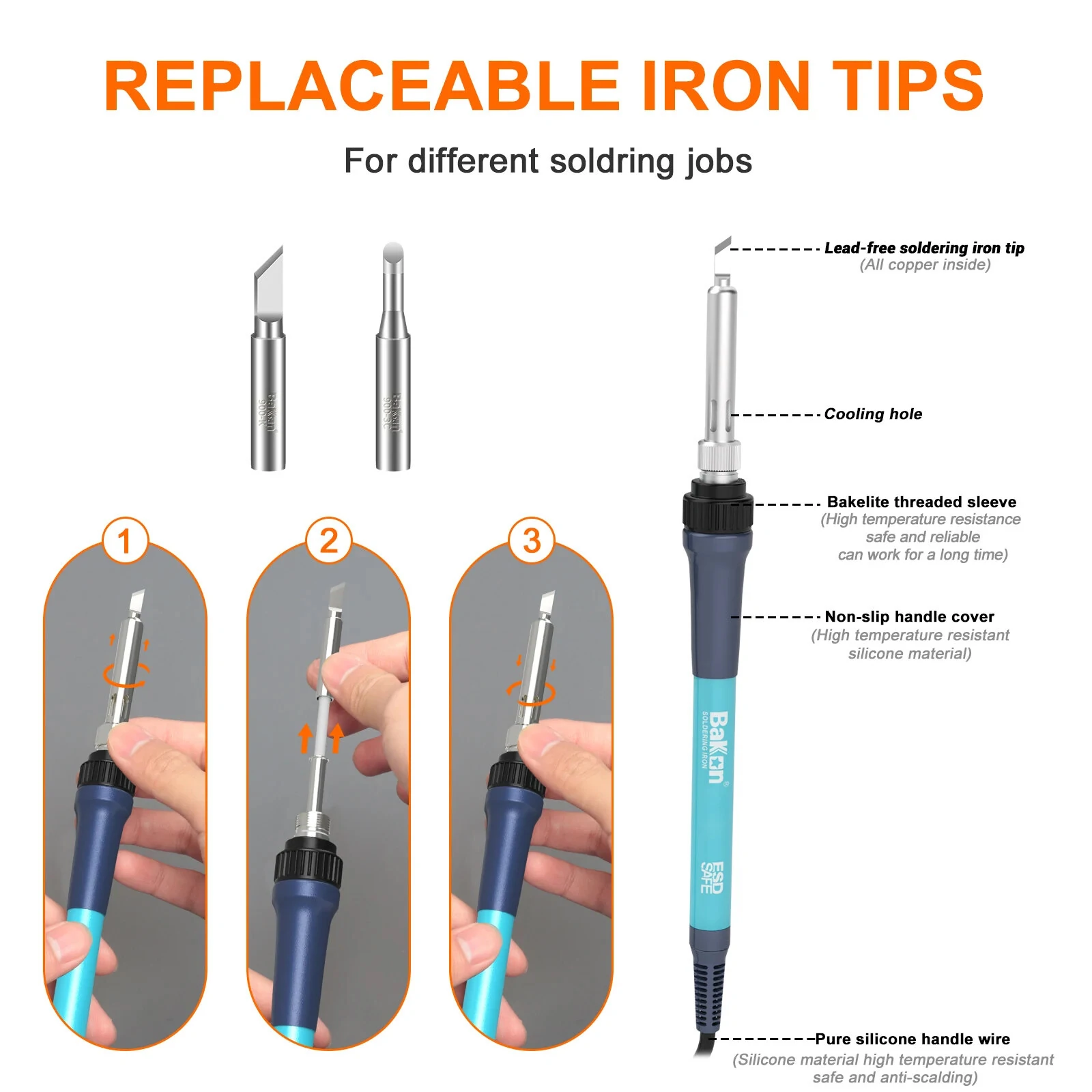 BK969 90W Soldering Iron Station | Ceramic Heating Core & Fast Temperature Recovery - Image 5