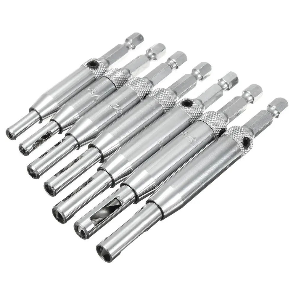 Drillpro 7pcs HSS Self Centering Drill Bit Set | Hinge Bit for Door & Cabinet - Image 3