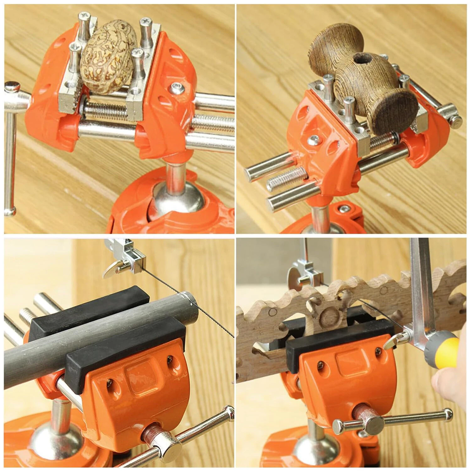 MYTEC Heavy Duty 3.5 Inch Clamp Bench Vise - 360 Swivel Base Cast Steel for Woodworking - Image 4