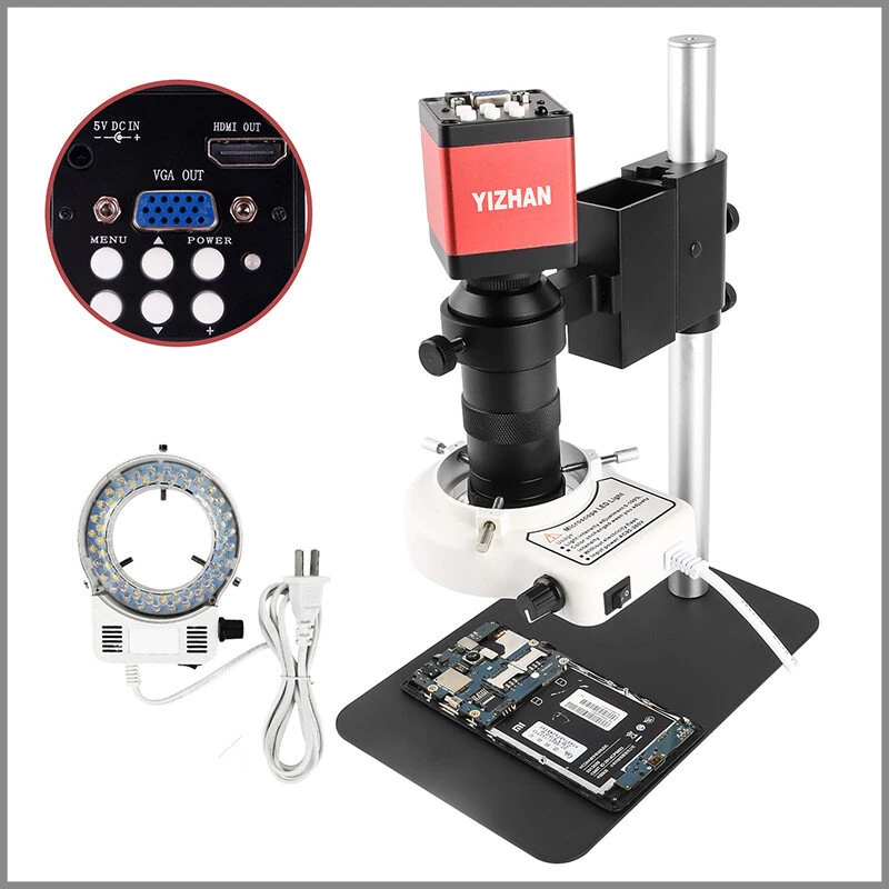 XVH2003 Industrial Microscope Camera | 130x Magnification 1080P HD | Adjustable Ring Light & Compact Design - Image 5